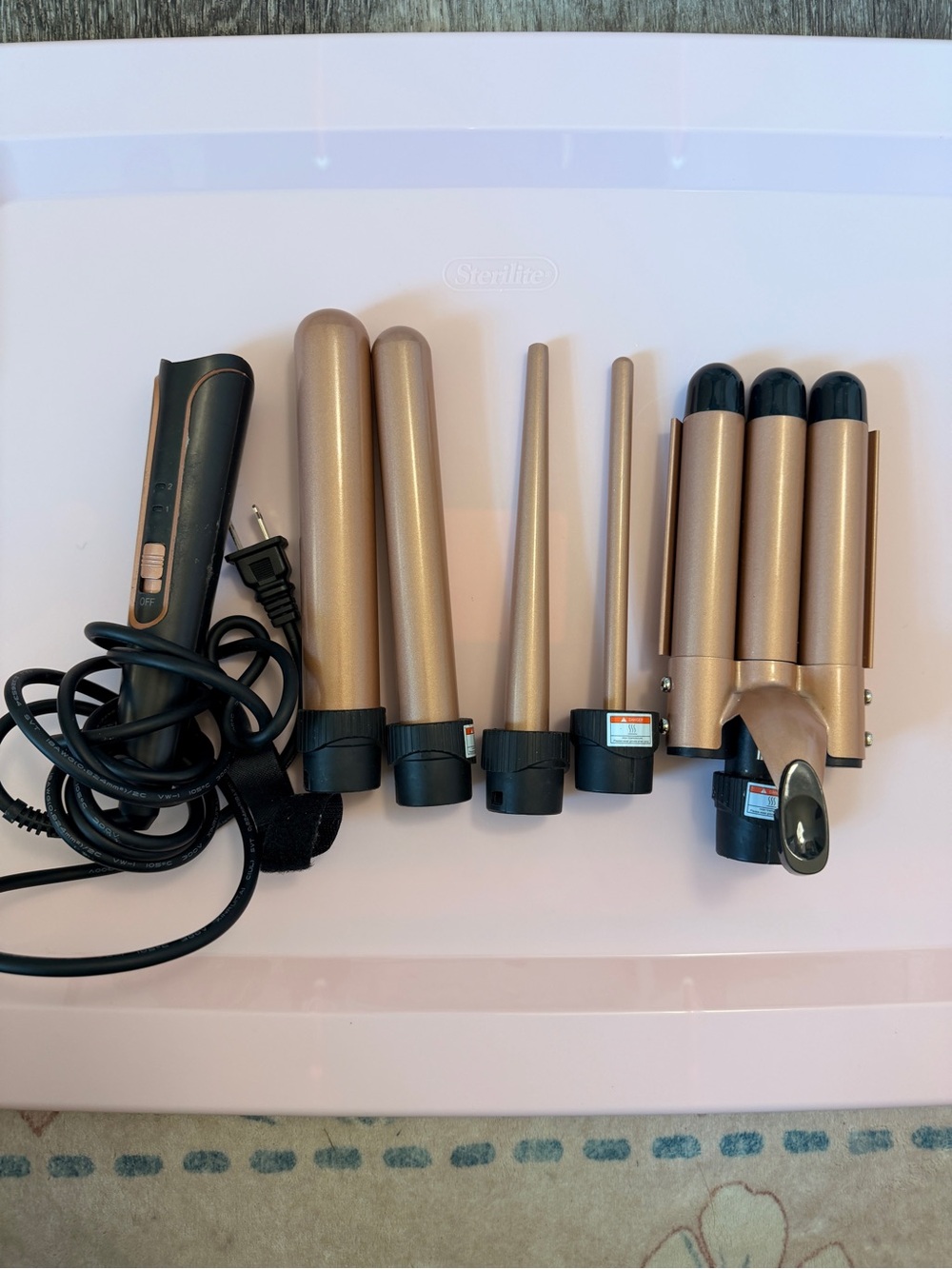 Gold Multi-Barrel Interchangeable Curling Wand Set